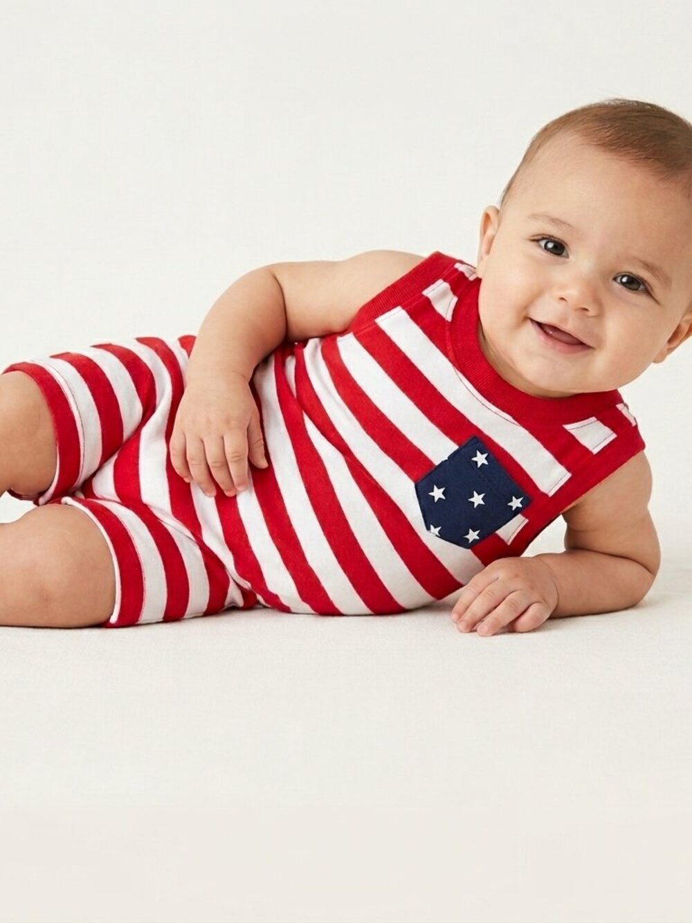 The Children's Place Patriotic Baby Romper 3-6 Months USA Flag Stars & Stripes